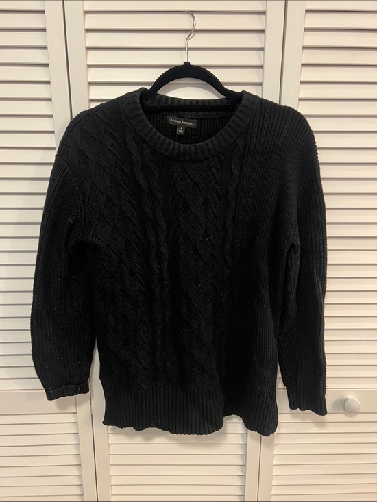 Banana Republic Sweaters - Banana Republic Black Cable Knit Pullover